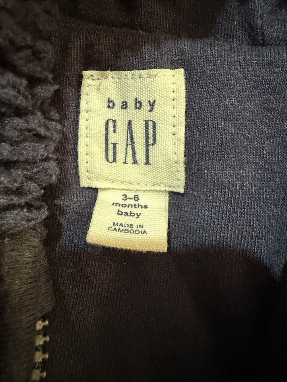 GAP Navy Sherpa Baby Footed One-Piece with Hood